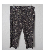 Rafaella Women 18 Animal Print Crop Pants Pullover Brown Black Stretch C... - £15.68 GBP