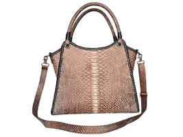 Genuine Snakeskin Teacher Work Tote Bag - French Beige - $450.00