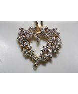Fine 14K Yellow Gold Large Diamond Cluster Open Heart Pendant 1.50ctw (5... - $18,398.56 MXN