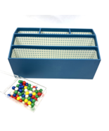 Vintage MCM Desk Organizer Letter Holder Mail Blue Turquoise Lined &amp; Pus... - $842.40 MXN
