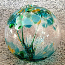 Hanging Glass Ball 4&quot; Diameter &quot;Spring Tree&quot; Witch Ball (1) WB38 - £14.79 GBP