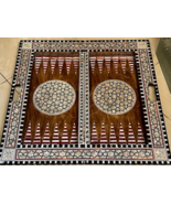 Handmade, Wooden Backgammon Board, Wood Chess Board, Mother of Pearl Inl... - $1,267.74 CAD