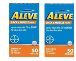 Aleve Back &amp; Muscle Pain Reliever Naproxen Sodium 50 Tabs Pack of 2 Exp ... - £15.50 GBP