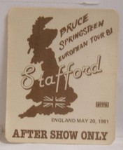 BRUCE SPRINGSTEEN - VINTAGE ORIGINAL 1981 CLOTH TOUR CONCERT BACKSTAGE P... - $40.00