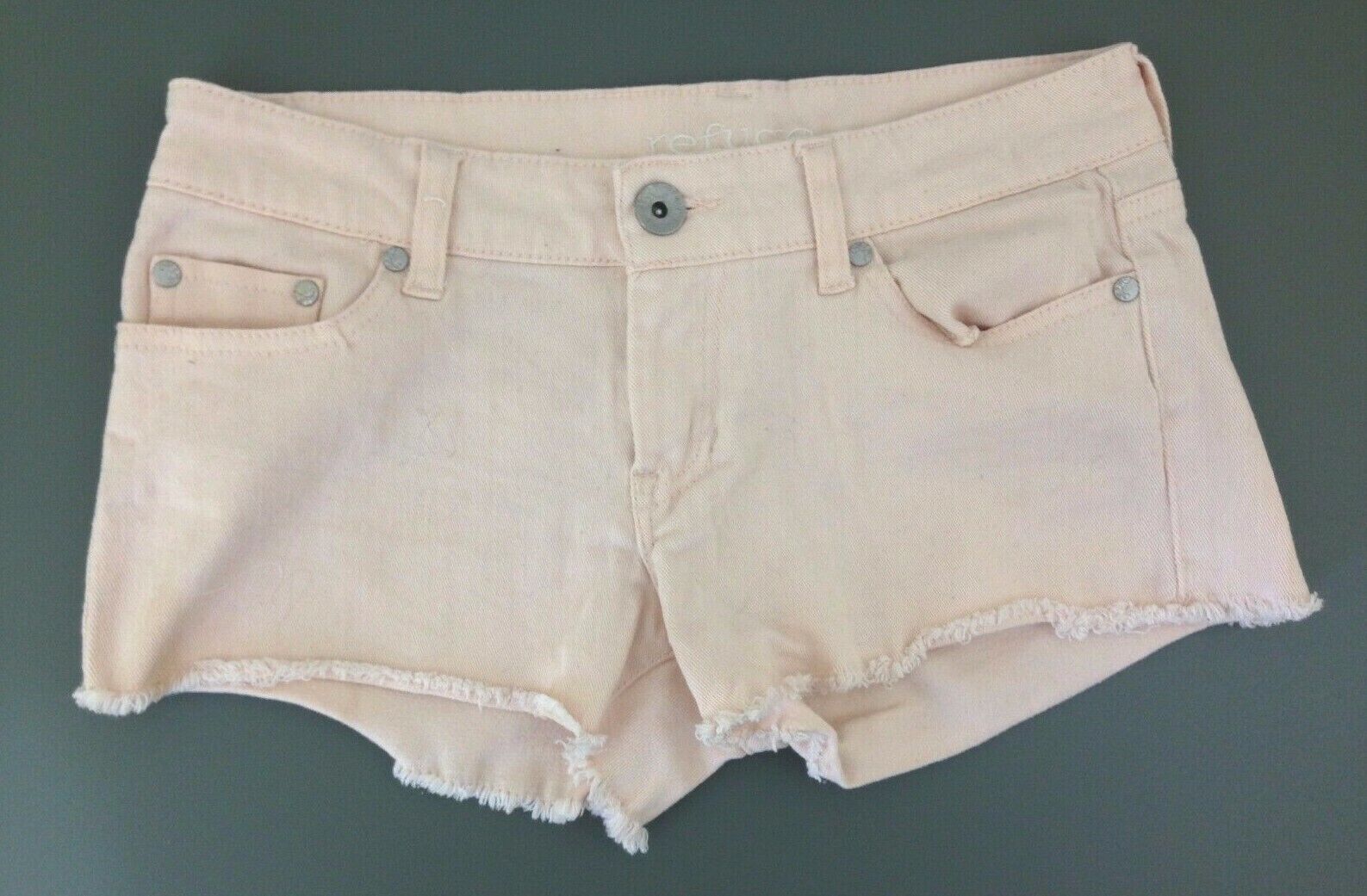 Primary image for Refuge Women's Size 2 Pale Peach Cotton Blend Low Rise Cut Off Short Shorts