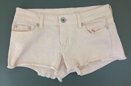 Refuge Women&#39;s Size 2 Pale Peach Cotton Blend Low Rise Cut Off Short Shorts - £7.78 GBP