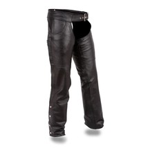 Unisex Leather Motorcycle Chaps Rally Biker Apparel by FirstMFG - £102.48 GBP