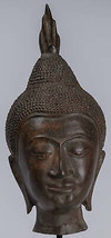 Buddha Testa - Antico Thai Stile Sukhothai a Cavallo Bronzo - £288.59 GBP
