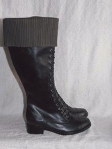 Cole Haan WHITLEY CHOOSE SIZE Black Leather Knee High Pull Up Boots New - $149.99