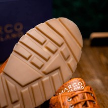 genuine ostrich quill fashion sneaker Shoes Scanno Antique Cognac image 15