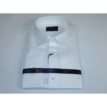 Men 100% Cotton Shirt Manschett Quesste Turkey Slim Fit 6040-01 White Pin dot image 5