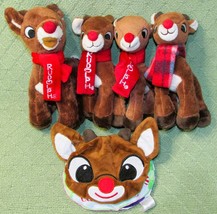 Rudolph Red Nosed Reindeer Lot Plush Crinkle Baby Book Christmas Stuffed Animals - £17.98 GBP