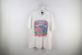 Vintage Y2K 2000 Mens XL Faded Spell Out Super Bowl XXXIV Georgia T-Shirt White - £39.65 GBP