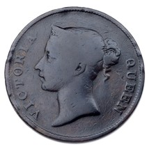1862 Straits Colonies Cents Pièce de Monnaie ( Très Fin, VF État) Km #6 - £37.33 GBP