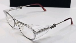 Vtg Titmus Aearo Steel 100 Z87 Safety Eyeglasses Silver 135 mm FRAMES ONLY - $29.69