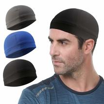 3 Pack Cooling Skull Cap Helmet Liner Sweat Wicking Cycling Running Hat for Men  - £14.89 GBP