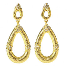 Amrita Singh Priscilla Gold Crystal Large Dangle Earrings ERC 102 NWT - £15.47 GBP