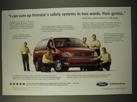 2004 Ford Freestar Ad - I can sum Freestar&#39;s safety systems in two words. - £14.54 GBP