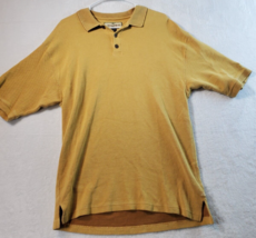 Tommy Bahama Polo Shirt Mens Size XL Yellow Knit Silk Short Sleeve Slit Collared - £13.73 GBP