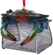 Kurt Adler Blue Crab with Wire Cage Ornament - £9.38 GBP