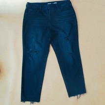 Old Navy O.G. Women Straight Jeans Size 14 Distressed Frayed Hem Secret ... - $167.24 MXN