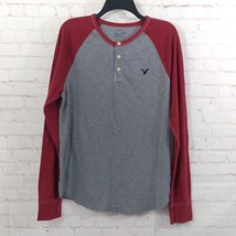 American Eagle Hertiage Thermal Shirt Mens Large Gray Red Long Sleeve Lo... - $19.99