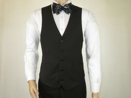 Mens Angelo Rossi 3PC vested Formal or Business Suit poly Rayon 320 Black  image 9