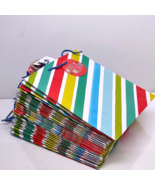 Hallmark Stripes Assorted Colors Medium Gift Paper Bag 8&quot; X 4&quot; x 10&quot; Lot... - $41.92 CAD