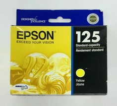 NEW Epson 125 Yellow T125420 Standard Capacity Durabrite Ink Cartridge Genuine - $7.47