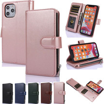For iPhone 11 12 Pro Max XR 7 8+  Wallet Leather Magnetic Flip cover case - £46.40 GBP