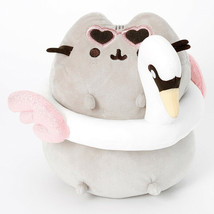 GUND Claire&#39;s Exclusive Pusheen the Cat Plush Toy - Pusheen with Swan Floatie - £110.94 GBP