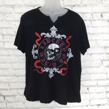 INC International Concepts T Shirt Mens Large Black Skull Snakes Graphic Tee - £12.65 GBP