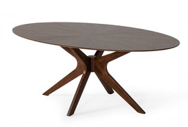 75" Brown Oval Solid Manufactured Wood Pedestal Base Dining Table - $28,120.32 MXN
