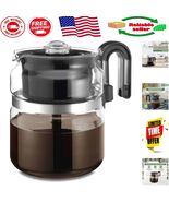 Stovetop Percolator Coffee Pot - 8-Cup BPA-Free Glass for Electric &amp; Gas... - $849.12 MXN