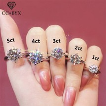 CC Rings For Women Classic Jewelry 6 Claws Cubic Zirconia Bridal Wedding Engagem - £6.79 GBP