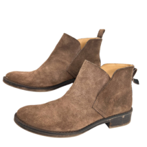 Lucky Brand Night Bootie Shoe Tan Size 7  Suede Ankle Low Heel Neutral Casual - £17.50 GBP