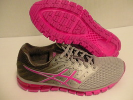 Asics women&#39;s gel quantum 180 2 running shoes mid grey pink glow size 9 us - £110.73 GBP