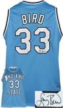 Larry Bird signed Indiana State Blue Custom Stitched College Basketball Jersey X - £239.72 GBP