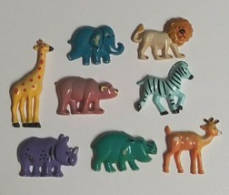 Zoo Animals Elephant Lion Hippo Giraffe Zebra Vintage Fridge Magnet Lot (Qty 8) - £9.58 GBP