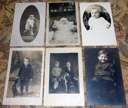 Babies &amp; Small Children (6) Six Pre-1920 RPPC Real Photo Postcards Group... - $14.75