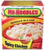 12 X Mr. Noodles instant Spicy Chicken Cups 64g each,Canada, Free Shipping - £25.52 GBP