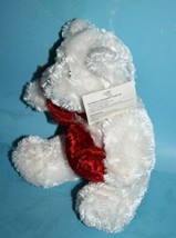 Dan Dee Valentines Teddy Bear White Plush 8&quot; Red Heart Bow Nose Soft Toy New Tag - £10.64 GBP