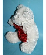 Dan Dee Valentines Teddy Bear White Plush 8&quot; Red Heart Bow Nose Soft Toy... - £10.82 GBP