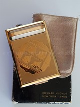 Vintage Art Deco Dubarry Richard Hudnut Tulip Goldtone Vanity Compact Box Cloth - £53.62 GBP