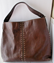 MICHAEL KORS LEATHER TOTE BAG PURSE Studded Design Pre Owned - $39.59