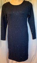 Jennifer Lopez Black Women’s Long Sleeve Sequin Sweater Dress Size Large - $11.75