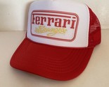 Vintage Ferrari Hat Formula 1 Trucker Hat adjustable Summer Red Cap - $17.59