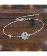 Compass Bracelet Sterling Silver Crystal Charm Bracelet For Women - $1,865.87 MXN