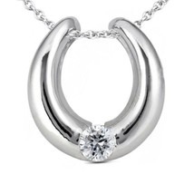 Precioso &quot;Herradura&quot; Colgante Collar 1.20CT Imitación Diamante Plata de Ley - £175.13 GBP