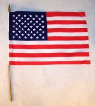 6 AMERICAN FLAG ON STICK 6 X 9 INCH united states of america USA bulk fl... - £3.74 GBP